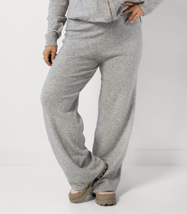Loose melange knit pants AMELIA