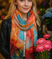 Women's patterned shawl 70x180