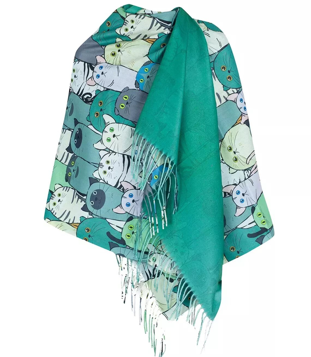 Spring shawl bandana shawl cats viscose cats