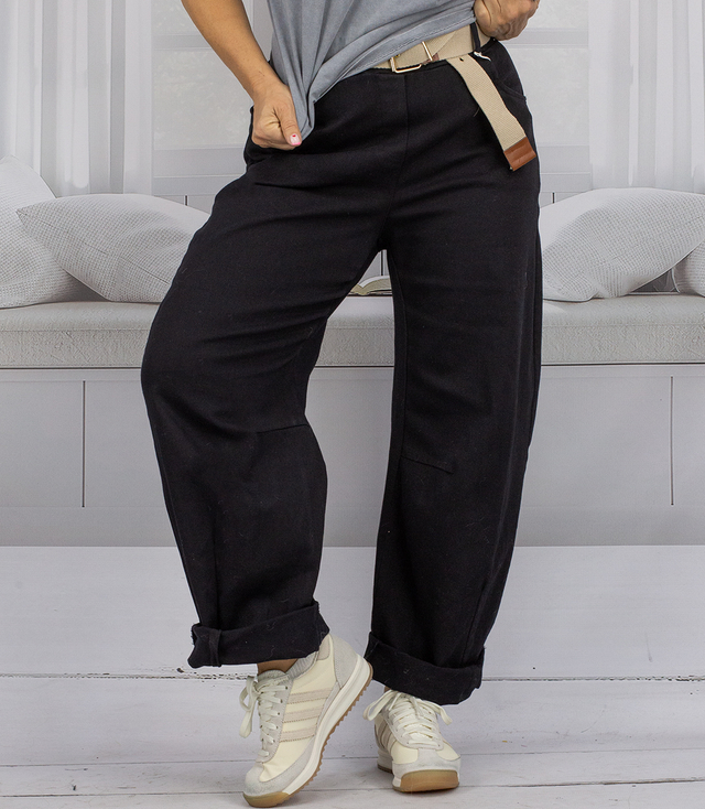 Spodnie MOM JEANS podwijana nogawka + pasek