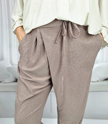 Elegant loose envelope pants with waist tie CLARA