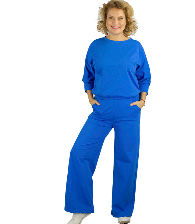 Women's sports tracksuit set cotton plain wide leg MIRANDA