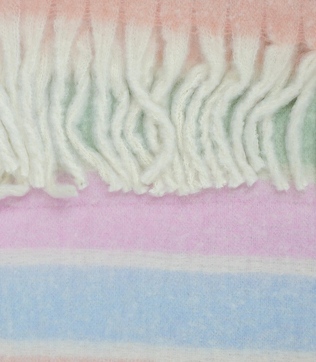 Warm scarf, stripes, fluffy knitwear