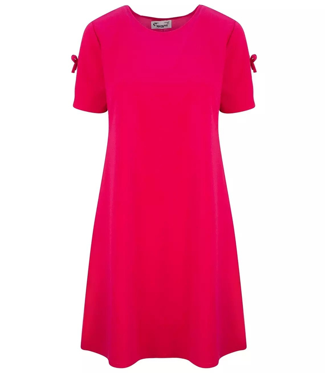 Elegancka prosta sukienka rozkloszowana mini