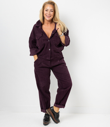 Corduroy set pants with belt and jacket shirt CHICA