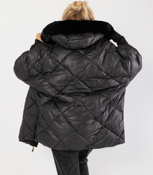 Winter oversize jacket with hood and fur NORDIC PUFF