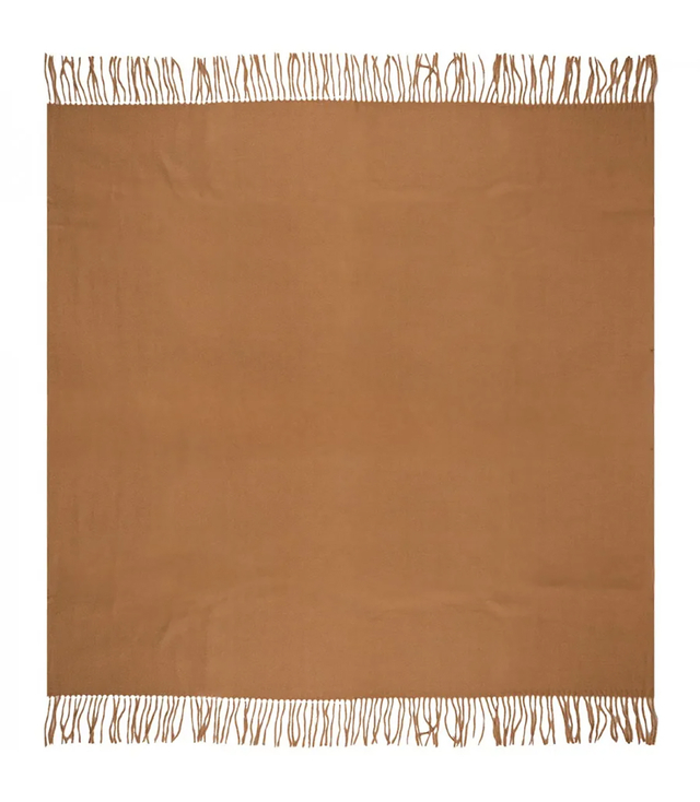 One-color shawl shlik scarf with fringe GRACE