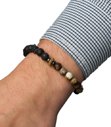 Men's bracelet with natural stones