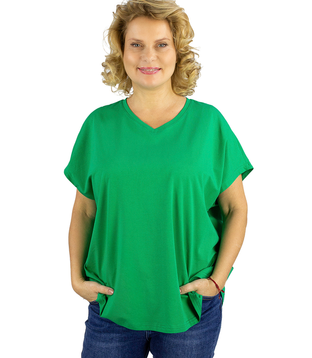 Blouse t-shirt with a heart neckline oversize Mela