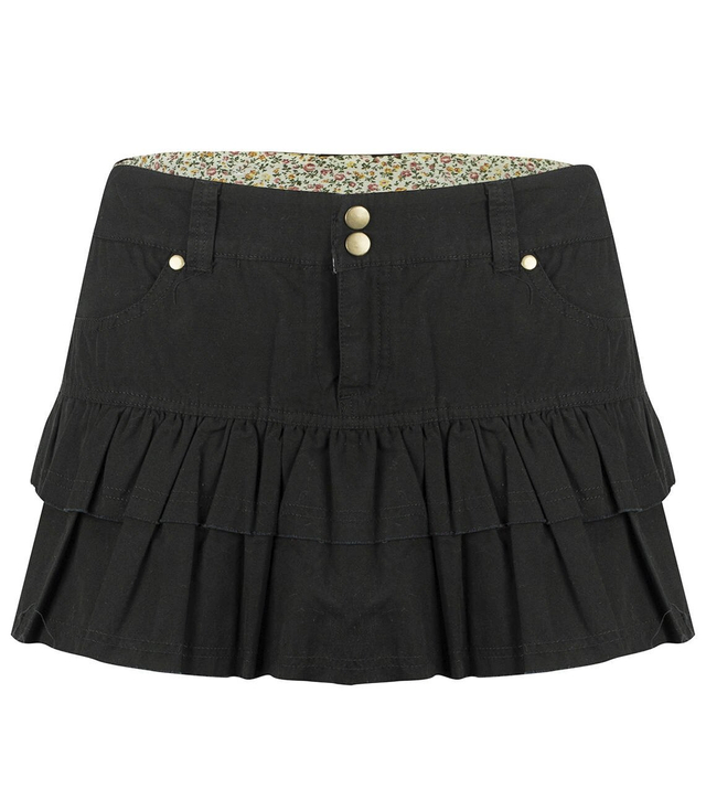 Short mini skirt with ruffles on the hips