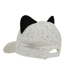 Braided cap with cat ears sequins