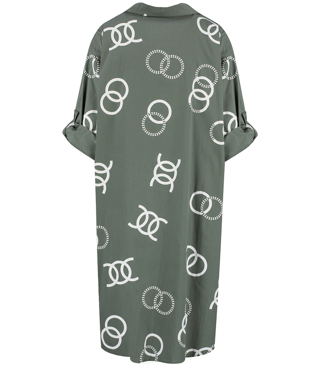 Long shirt, elegant shirt dress, fashionable print, tunic