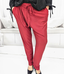 Elegant loose envelope pants with waist tie CLARA