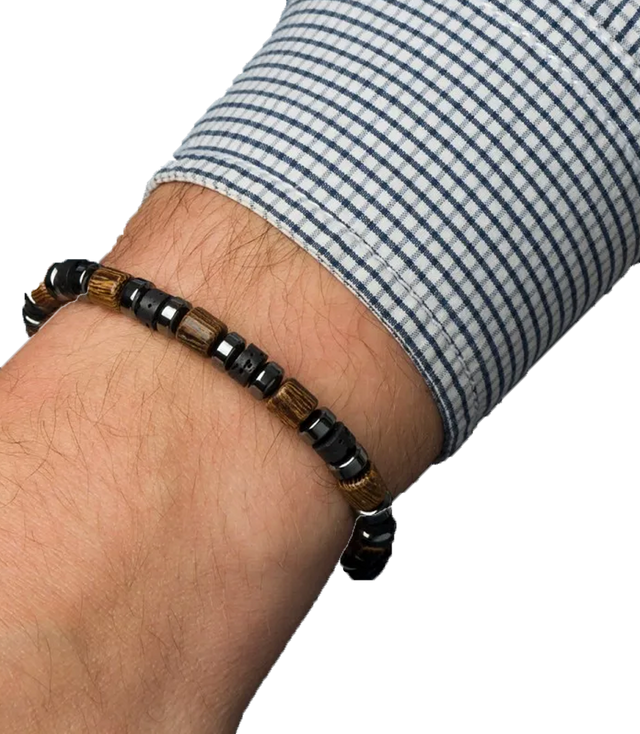 Bransoletka męska z naturalnych kamieni