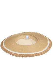 Large straw hat with a wide brim, two-colored