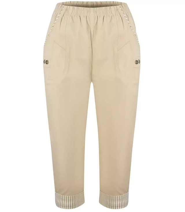 3/4 stripe thin elasticated trousers