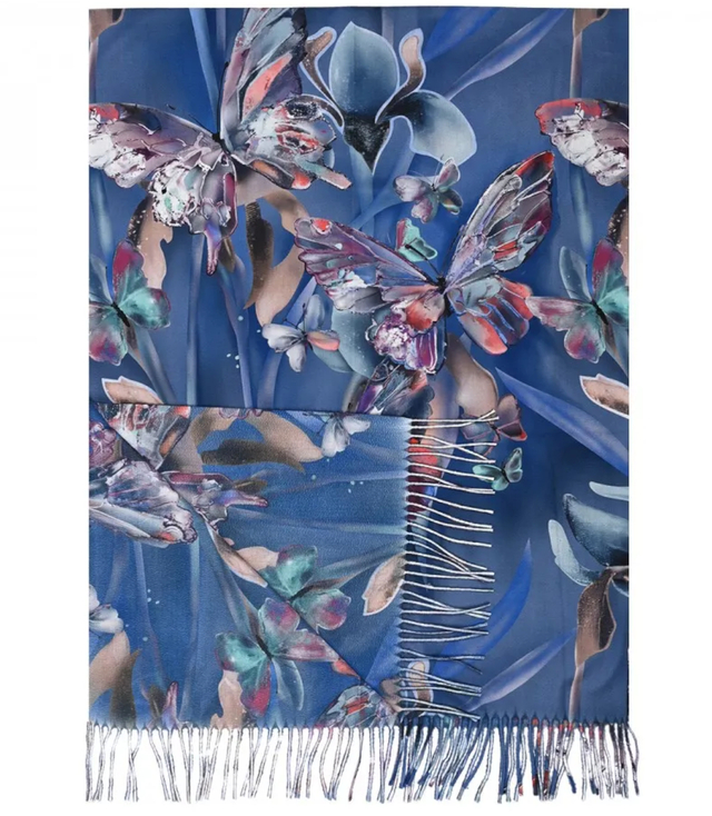 Scarf Scarf tassel warm butterflies soft smooth 180x70 cm