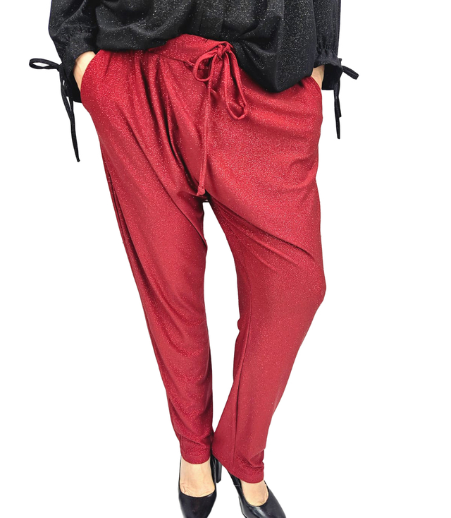 Elegant loose envelope pants with waist tie CLARA