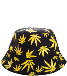 Dwustronny kapelusz BUCKET HAT print listki