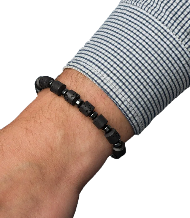 Men's bracelet with natural stones