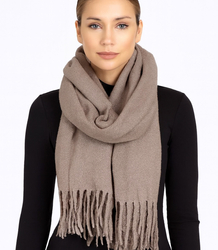 Elegant scarf with tassels in one color