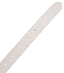 Gładki damski pasek z eko skóry ze złotą sprzączką 117x2,3 cm Elegancki