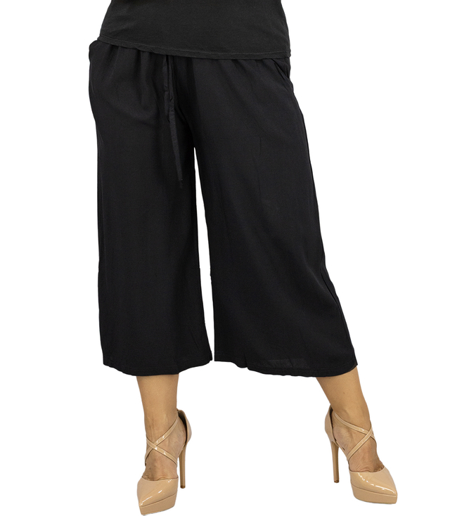 Women's cotton culotte pants, wide leg CAMILLA
