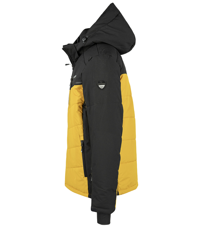 Men's quilted jacket with hood winter two-tone jacket