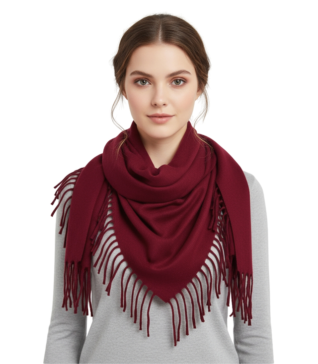 One-color shaik shawl with tassels STELLA