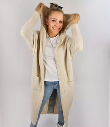 Long cardigan sweater with wool NEVER LOOK BACK