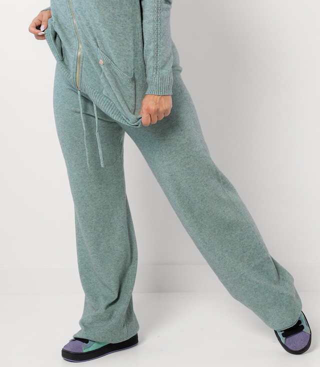 Loose melange knit pants AMELIA