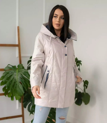 Women's transitional jacket with a quilted hood IZA