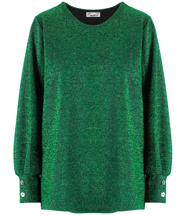 Elegant blouse with glitter, Glitter Plus Size MIRIAM