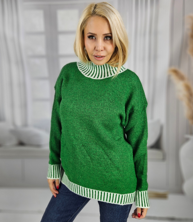 Warm and cozy women's striped sweater autumn winter KEIRA