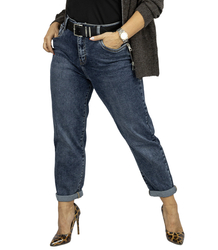 Women's denim pants Jeans boyfriend with belt LIVIA
