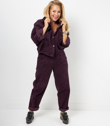 Corduroy set pants with belt and jacket shirt CHICA
