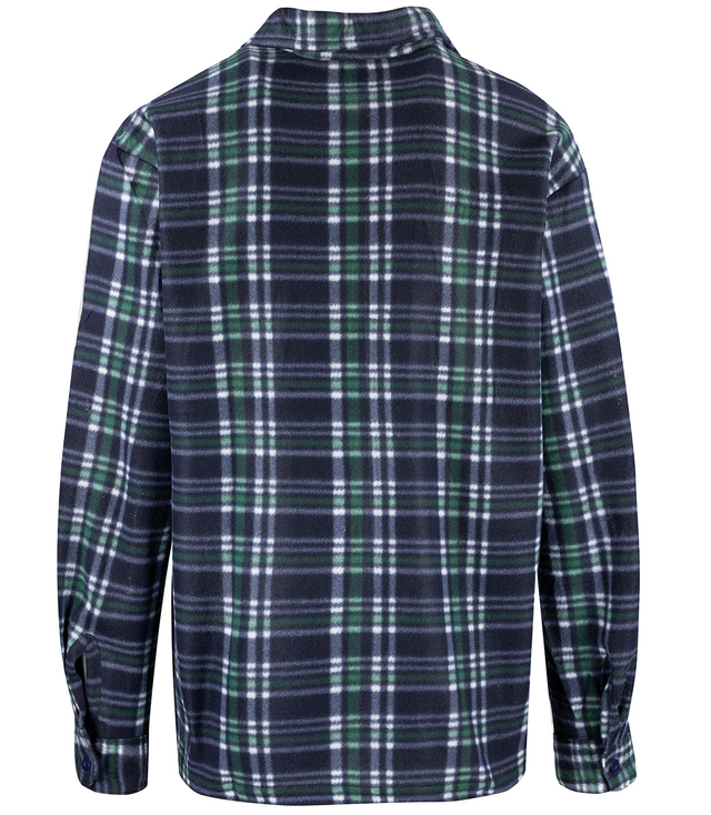 Warm fleece men's plaid shirt with zipper closure 