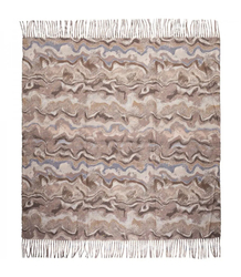 Wavy delicate pattern scarf with tassels