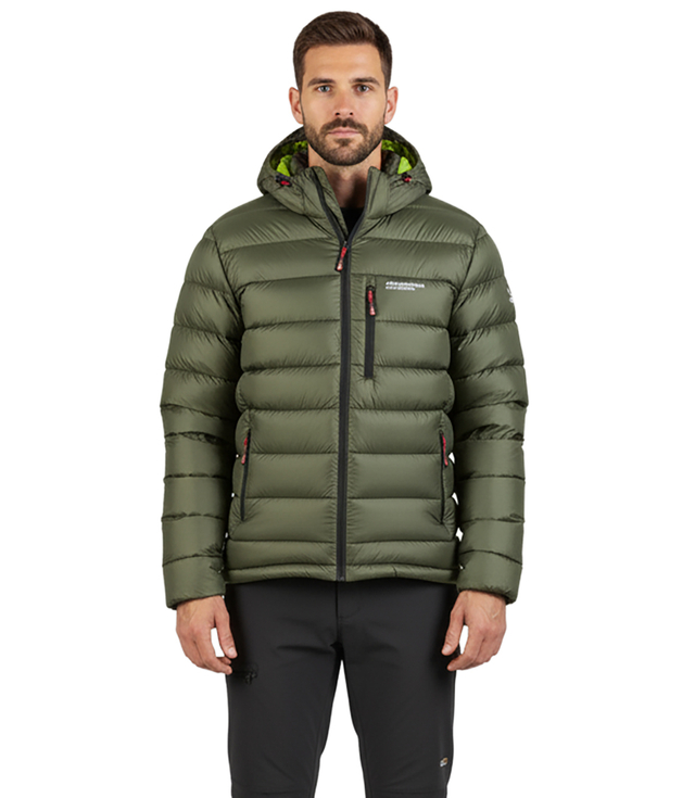 Men's winter quilted jacket with hood