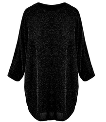 Połyskująca tunika sukienka mini oversize 