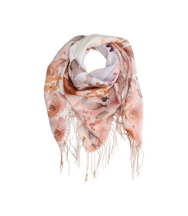 Women's scarf with floral pattern 100x100
