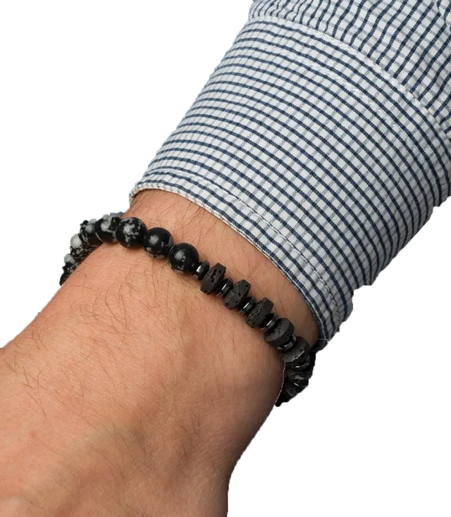 Men's bracelet with natural stones