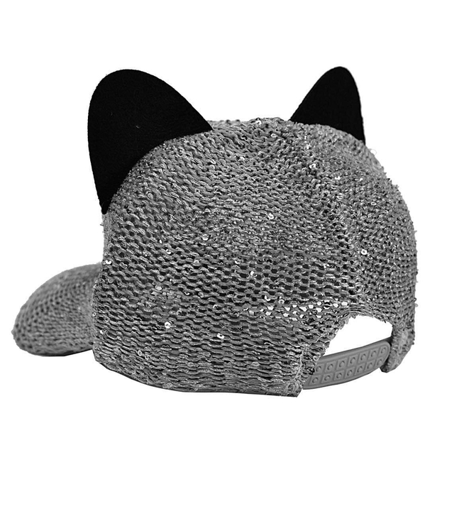 Braided cap with cat ears sequins