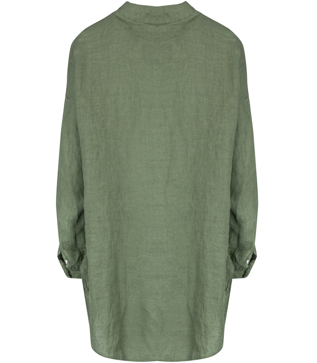 Long loose linen shirt linen longer back long sleeve LAILA 2