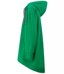 Oversized plain long back parka sweatshirt