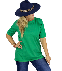 Blouse t-shirt with round neckline and 1/2 sleeve EVELINA