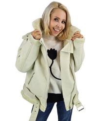 Warm women's sheepskin jacket, perfect for autumn and winter ASHLEY