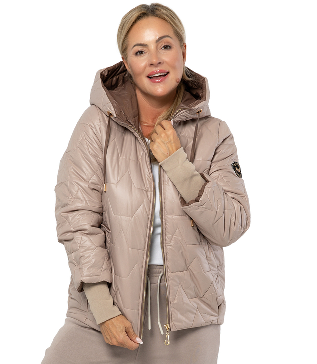 Quilted autumn winter jacket with hood MILANO