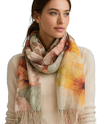 Women's floral pattern scarf 180x70