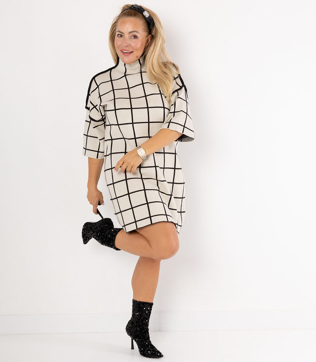Trapeze Patterned Knit Dress TWIGGY